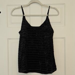 Nordstrom Rack Black Velvet Strip Tank Top